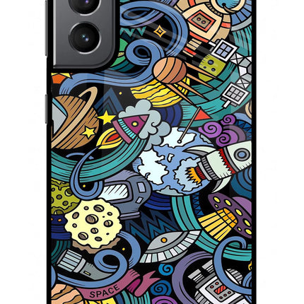 Space Abstract Samsung S21 Plus Glass Case