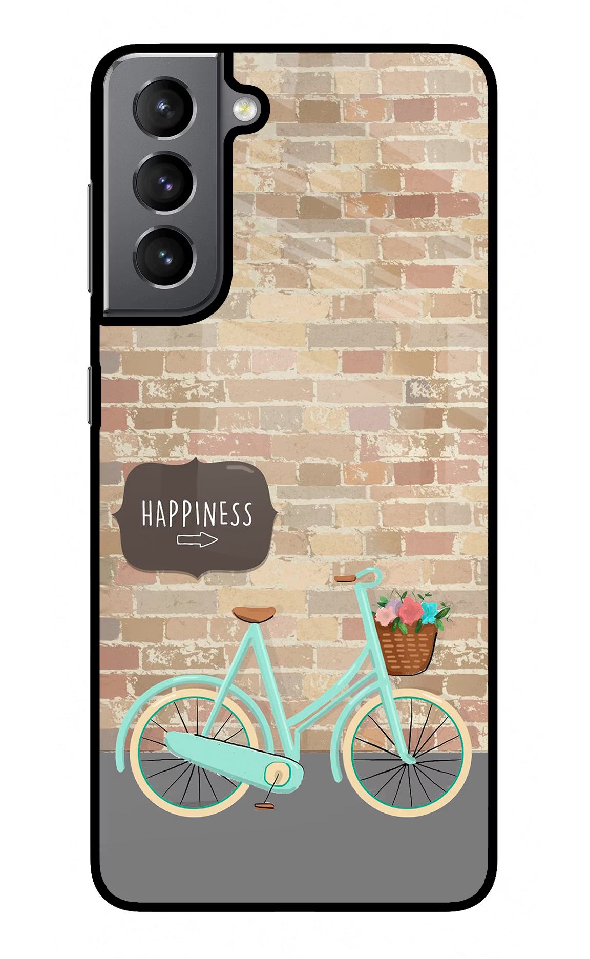 Happiness Artwork Samsung S21 Plus Glass Case Back Cover by Casekaro