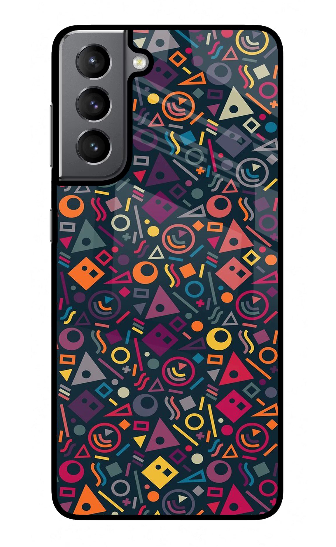 Geometric Abstract Samsung S21 Plus Glass Case Back Cover by Casekaro