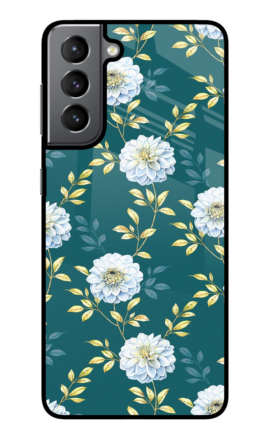 Flowers Samsung S21 Plus Glass Case