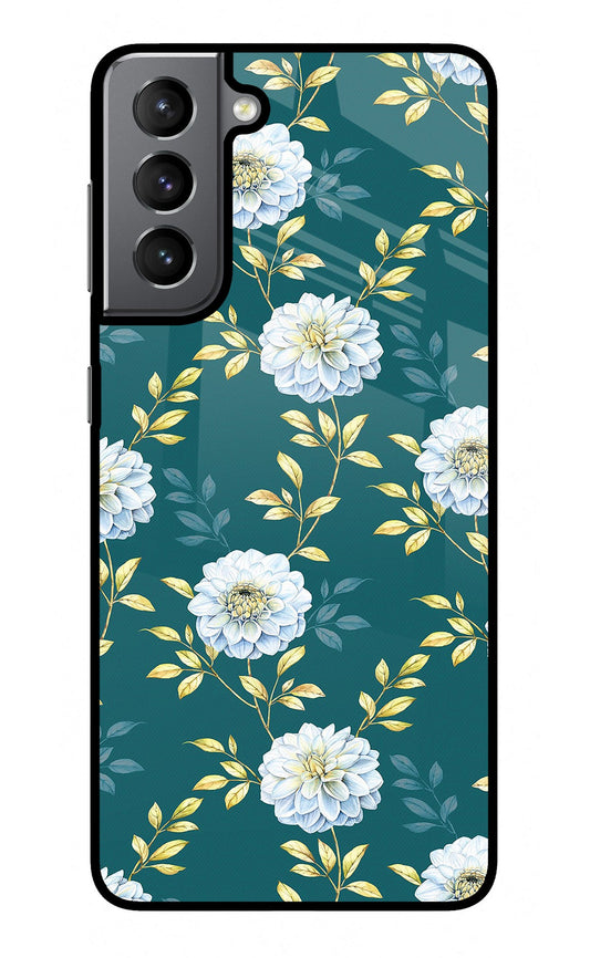 Flowers Samsung S21 Plus Glass Case