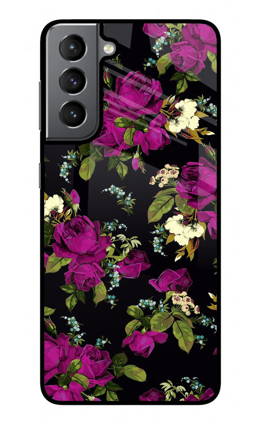 Flowers Samsung S21 Plus Glass Case