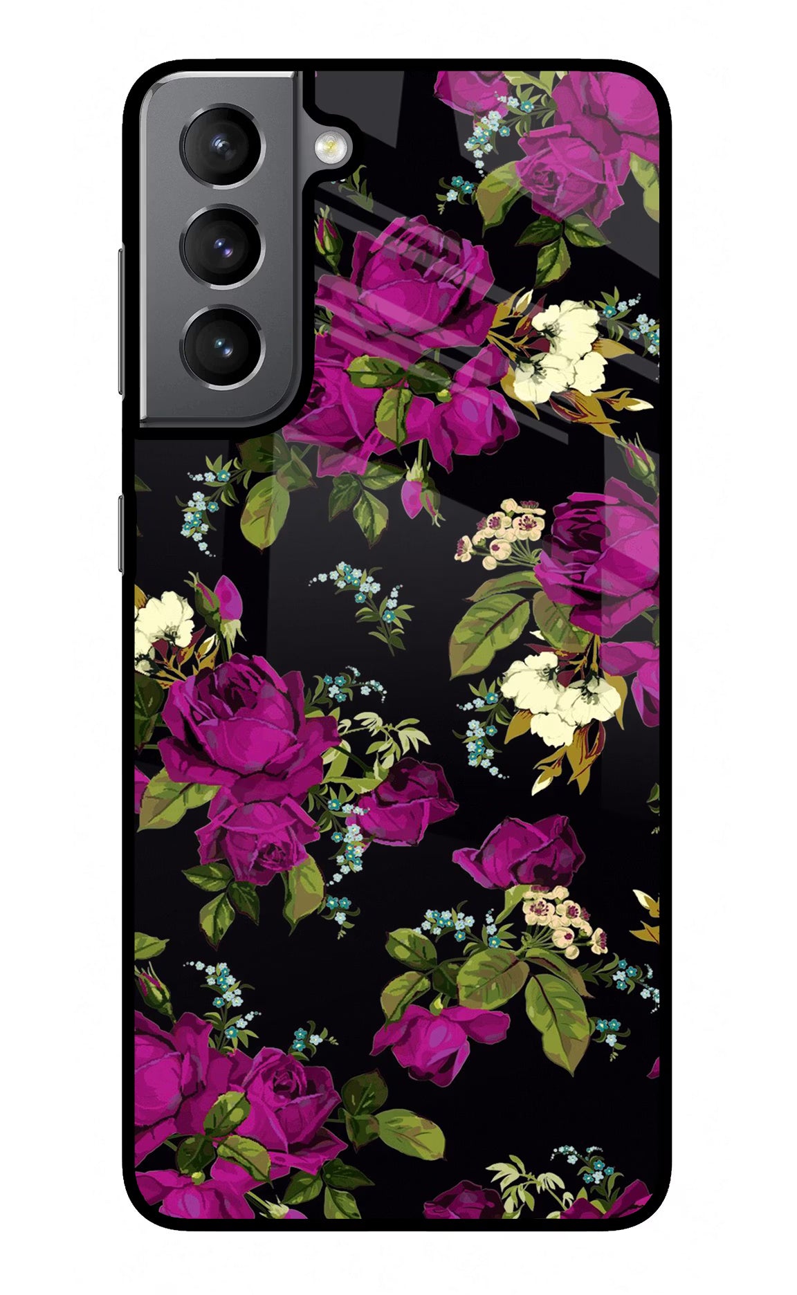 Flowers Samsung S21 Plus Glass Case Back Cover by Casekaro