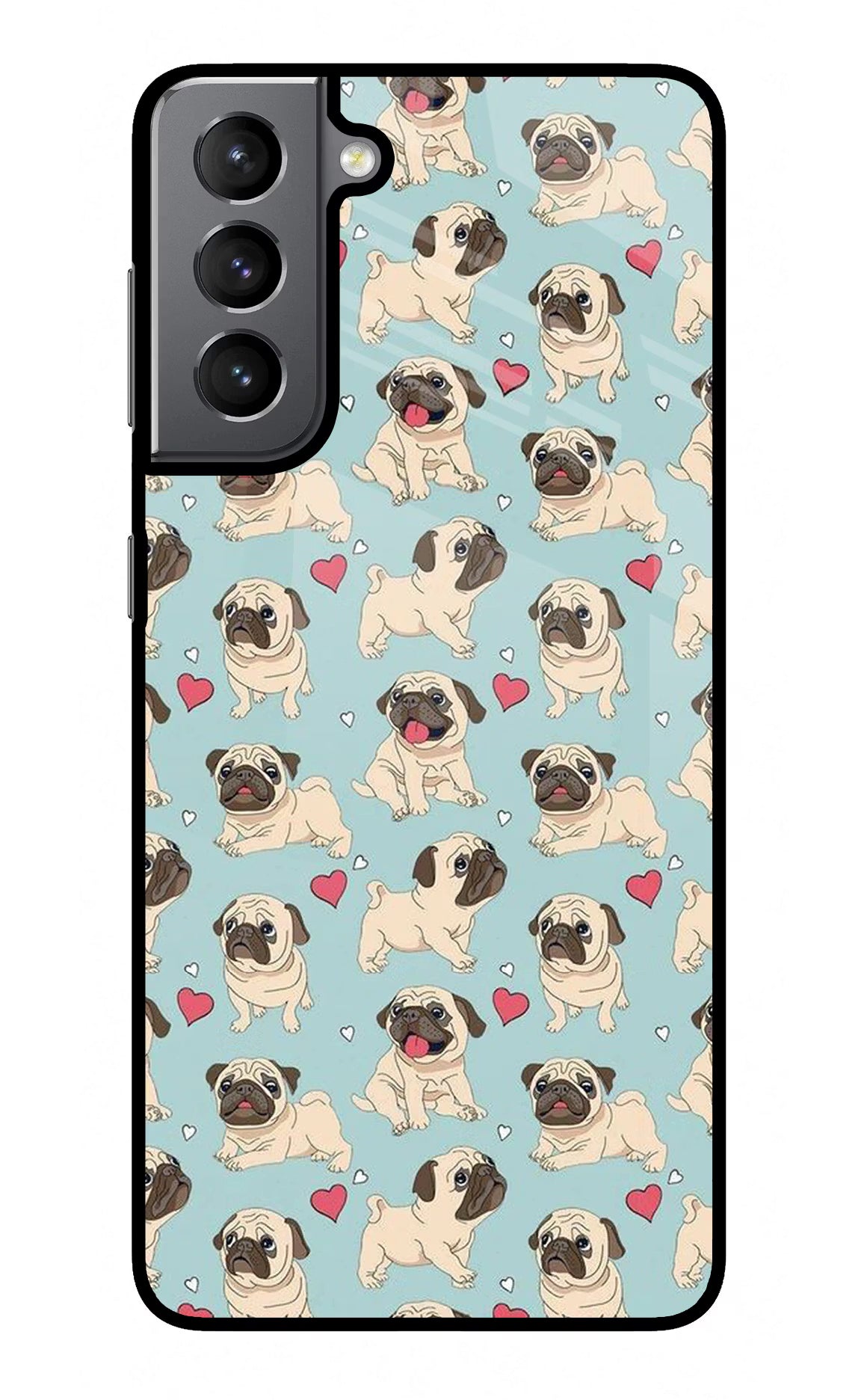 Pug Dog Samsung S21 Plus Glass Case Back Cover by Casekaro