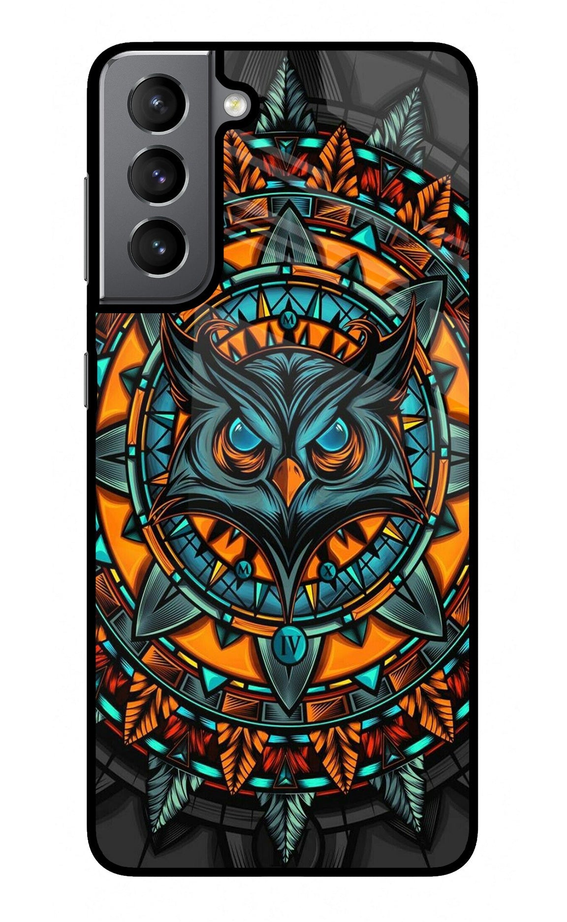 Angry Owl Art Samsung S21 Plus Glass Case