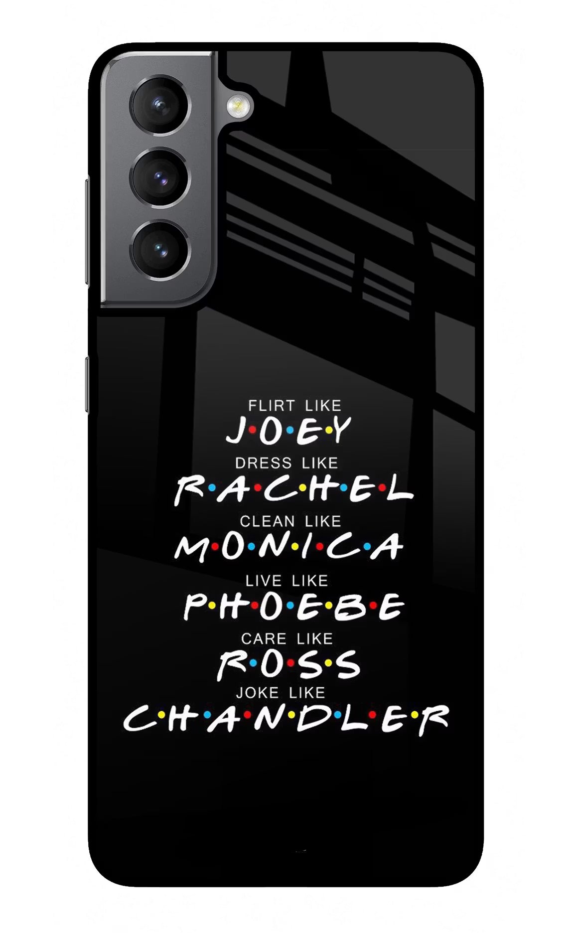 FRIENDS Character Samsung S21 Plus Glass Case Back Cover by Casekaro