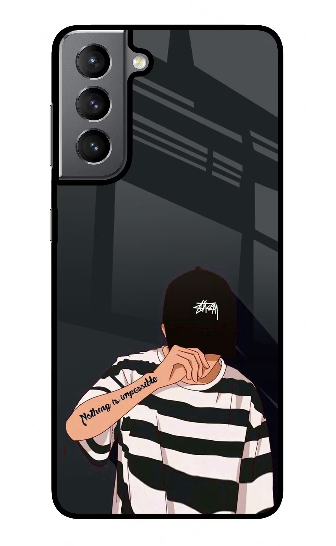 Aesthetic Boy Samsung S21 Plus Glass Case Back Cover by Casekaro