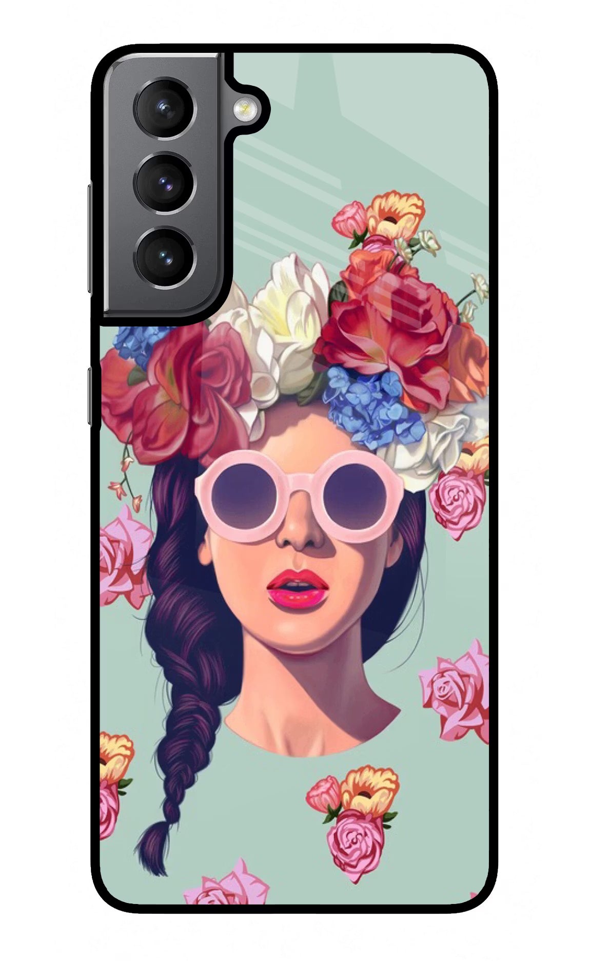 Pretty Girl Samsung S21 Plus Glass Case Back Cover by Casekaro