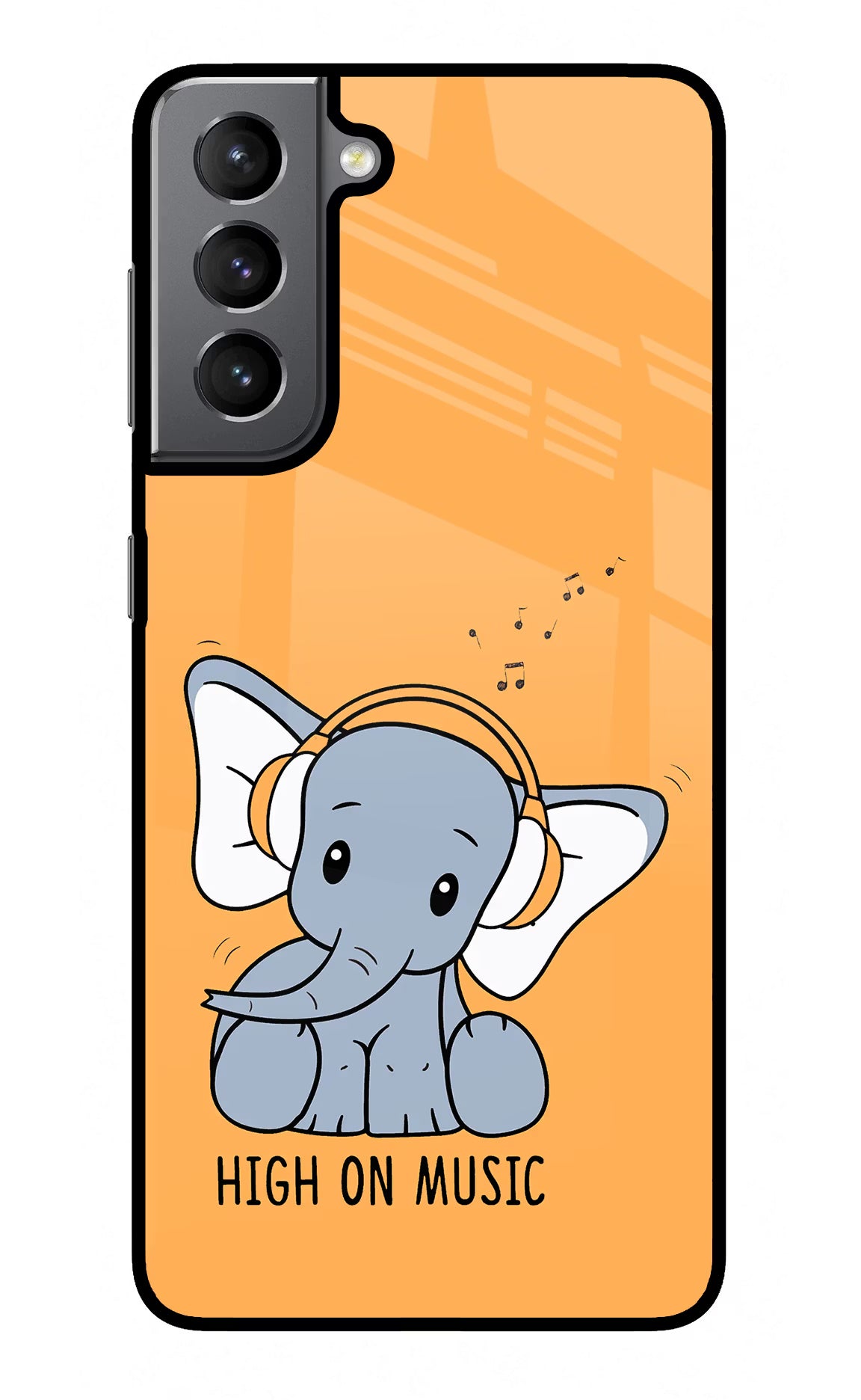 High On Music Samsung S21 Plus Glass Case Back Cover by Casekaro
