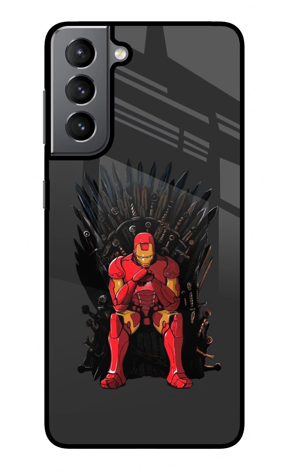 Ironman Throne Samsung S21 Plus Glass Case Back Cover by Casekaro