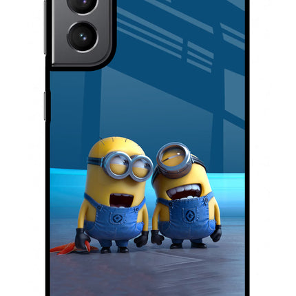 Minion Laughing Samsung S21 Plus Glass Case Back Cover by Casekaro