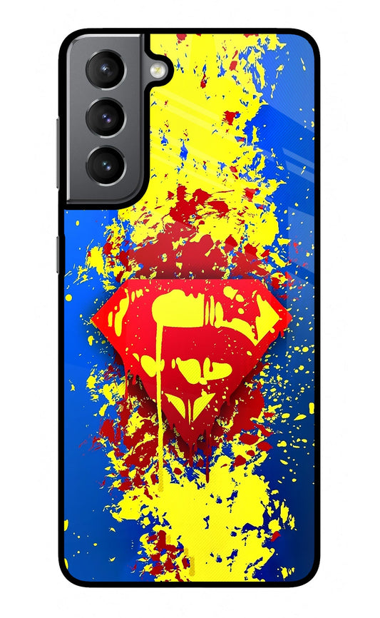 Superman logo Samsung S21 Plus Glass Case