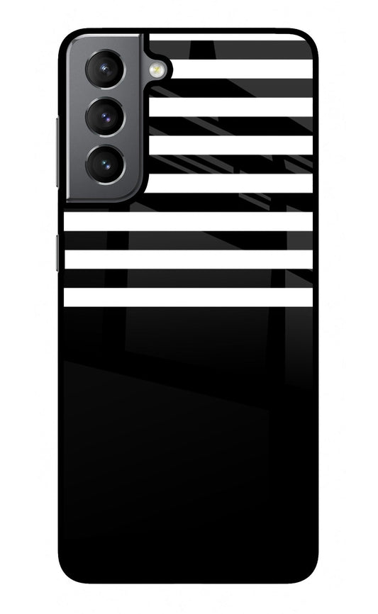 Black and White Print Samsung S21 Plus Glass Case