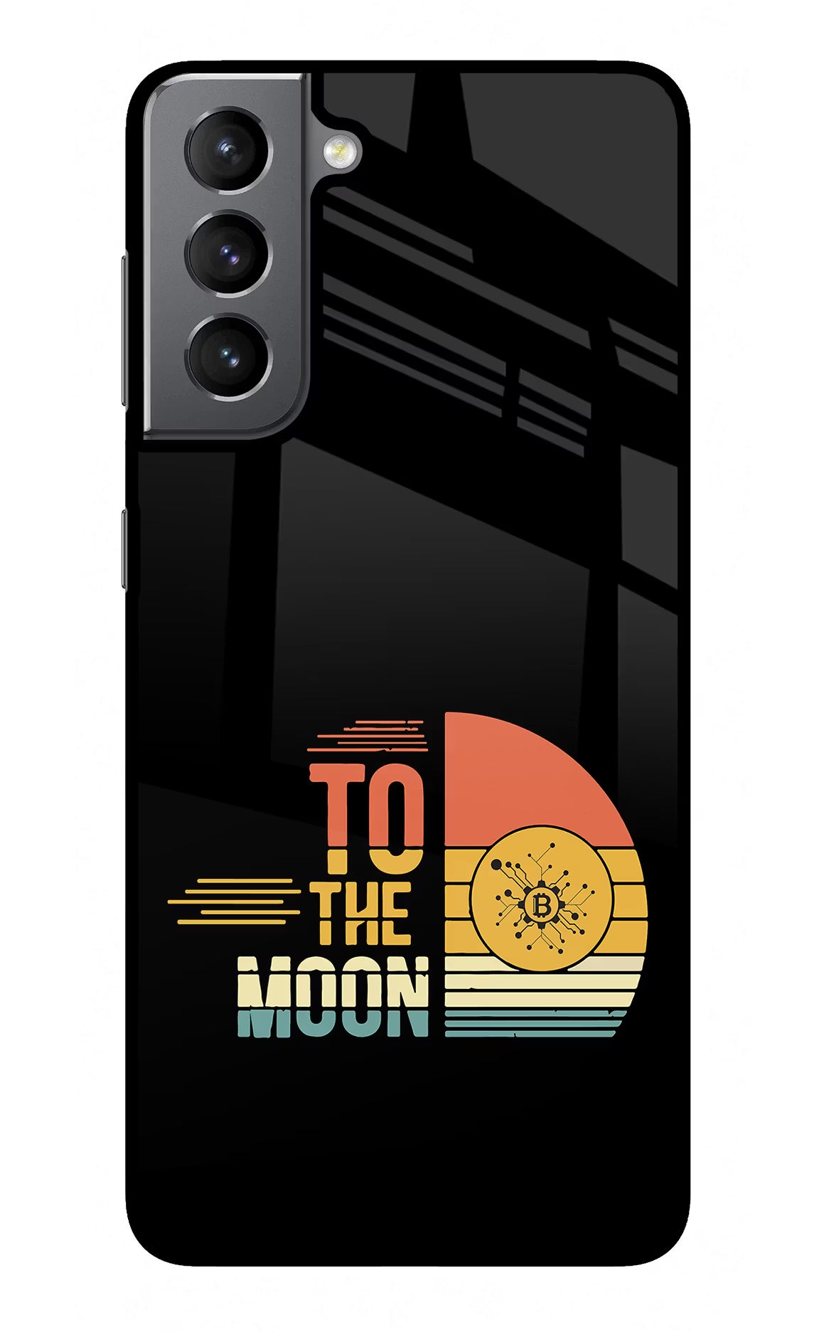To the Moon Samsung S21 Plus Glass Case Back Cover by Casekaro