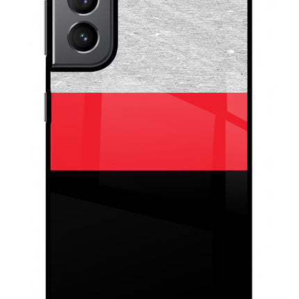 Tri Color Pattern Samsung S21 Plus Glass Case Back Cover by Casekaro