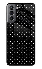 White Dots Samsung S21 Plus Glass Case Back Cover by Casekaro