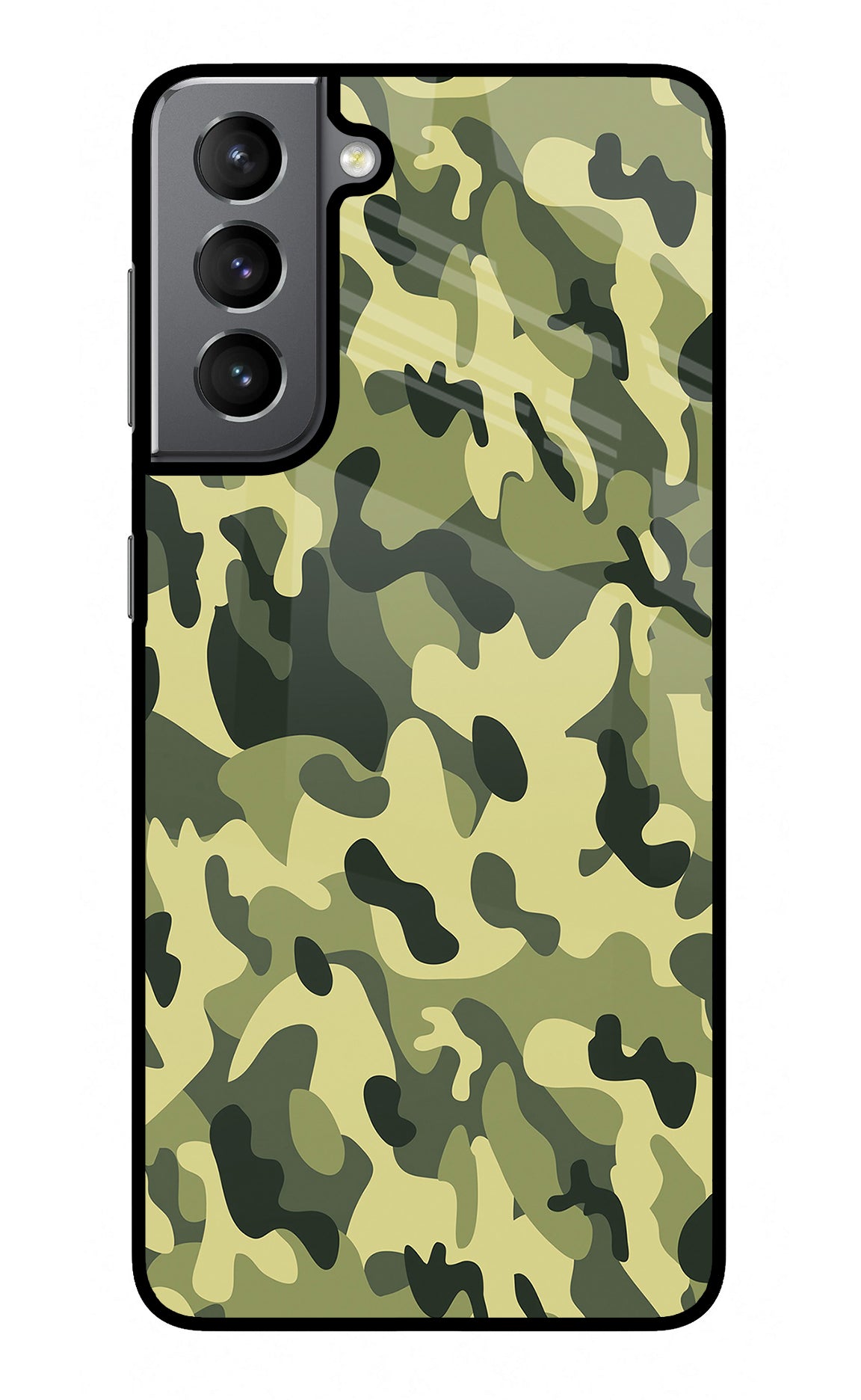 Camouflage Samsung S21 Plus Glass Case