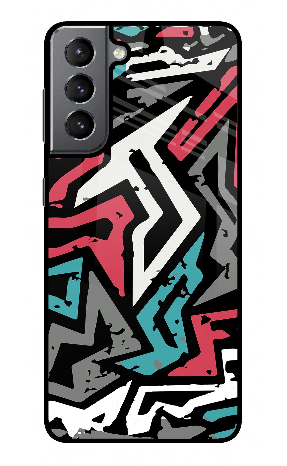 Geometric Graffiti Samsung S21 Plus Glass Case