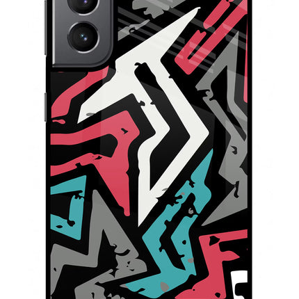 Geometric Graffiti Samsung S21 Plus Glass Case Back Cover by Casekaro