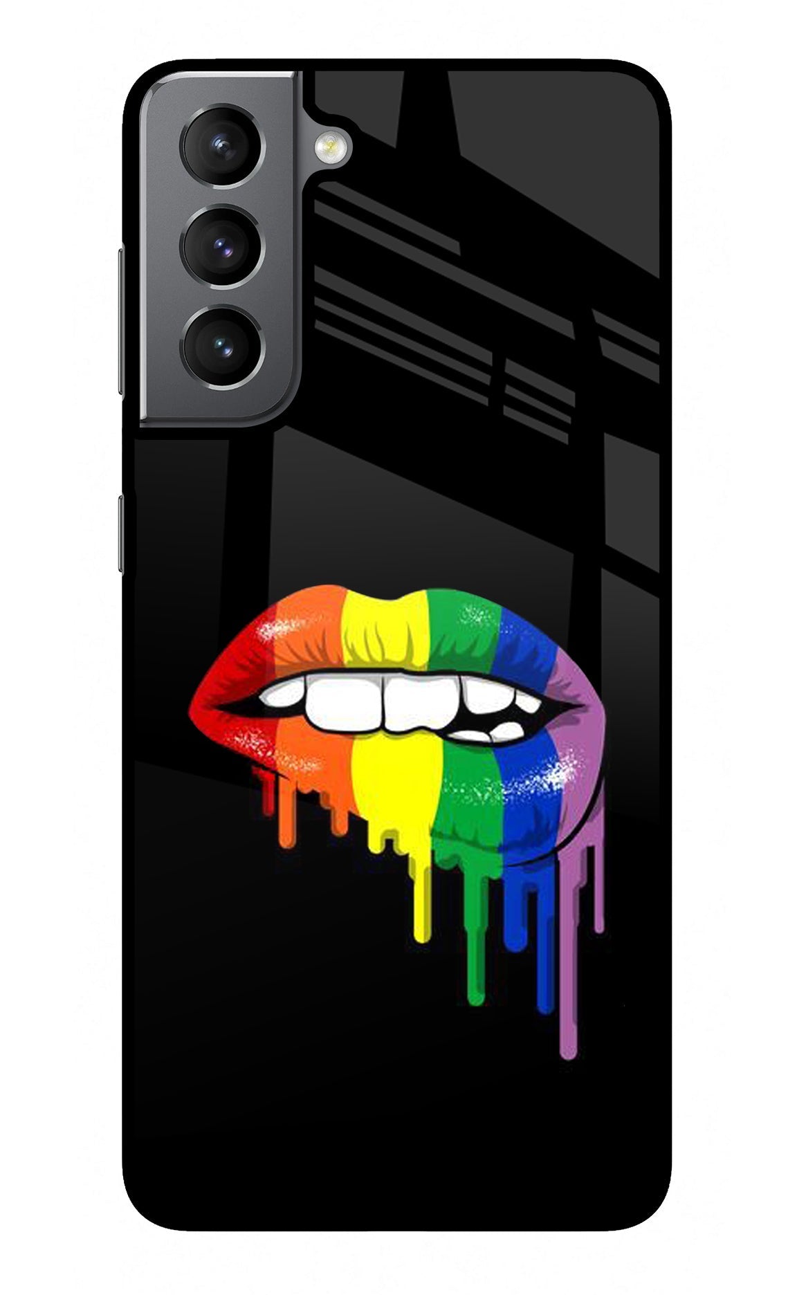 Lips Biting Samsung S21 Plus Glass Case