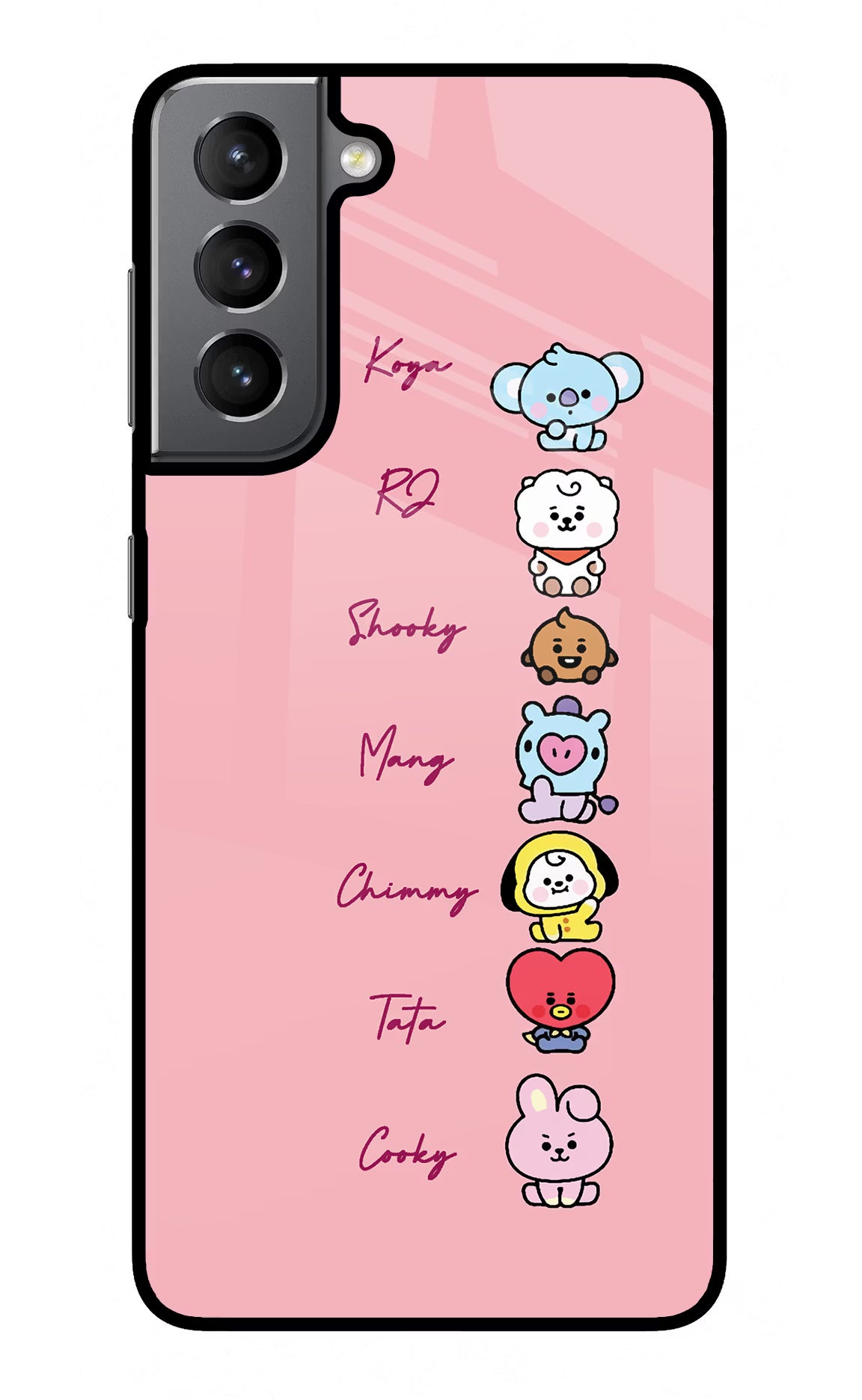 BTS names Samsung S21 Plus Glass Case Back Cover by Casekaro