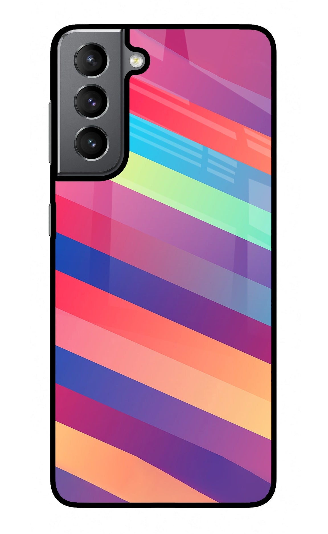 Stripes color Samsung S21 Plus Glass Case