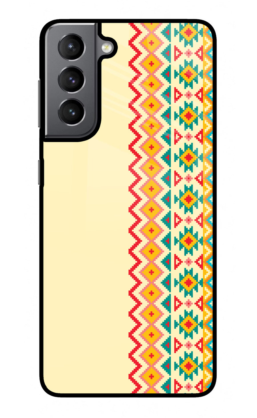 Ethnic Seamless Samsung S21 Plus Back Cover, Glass case