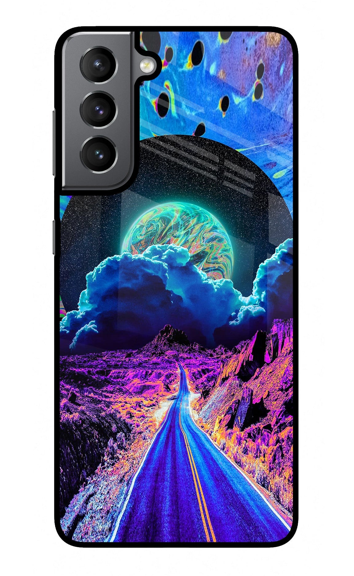 Psychedelic Painting Samsung S21 Plus Glass Case