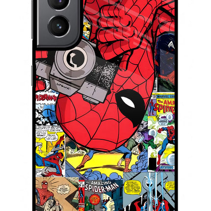Spider Man Samsung S21 Plus Glass Case Back Cover by Casekaro