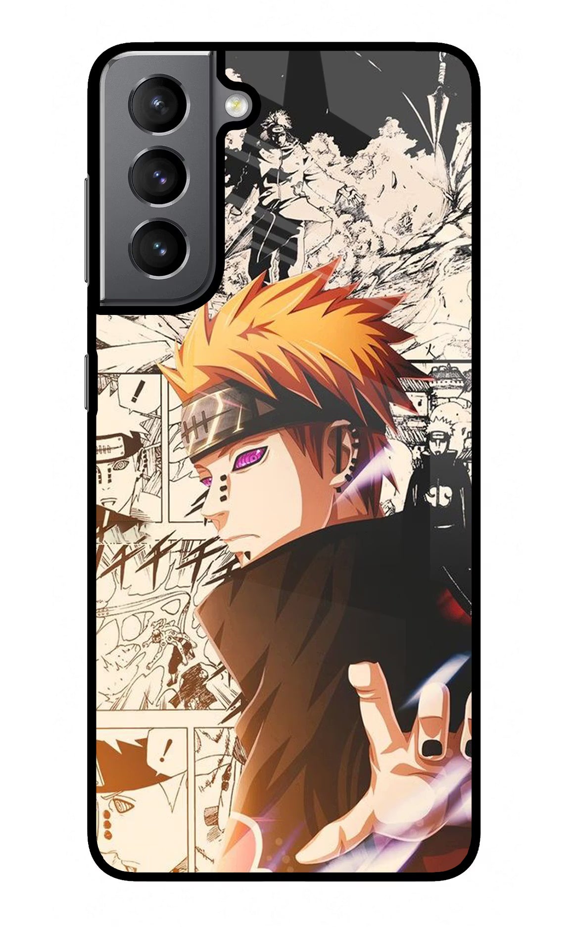 Pain Anime Samsung S21 Plus Glass Case Back Cover by Casekaro