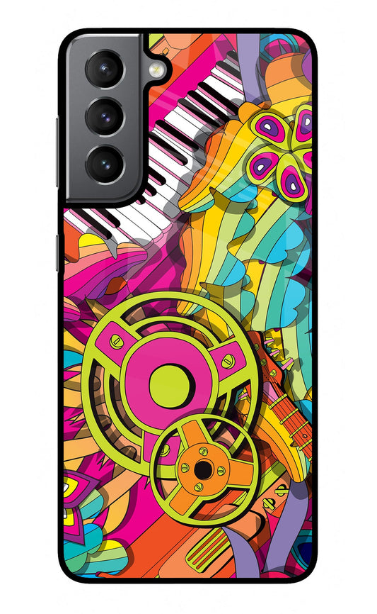 Music Doodle Samsung S21 Plus Glass Case