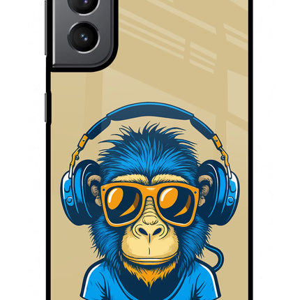 Monkey Headphone Samsung S21 Plus Glass Case
