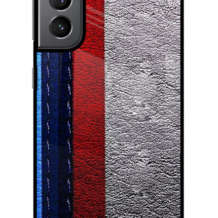 BMW Stripes Samsung S21 Plus Glass Case Back Cover by Casekaro