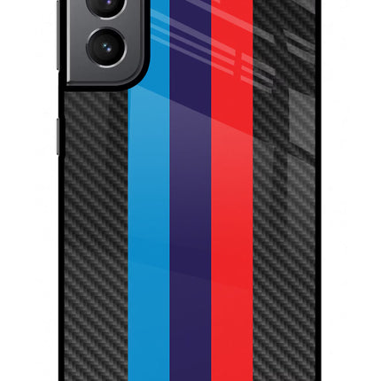 BMW Stripes Pattern Samsung S21 Plus Glass Case Back Cover by Casekaro