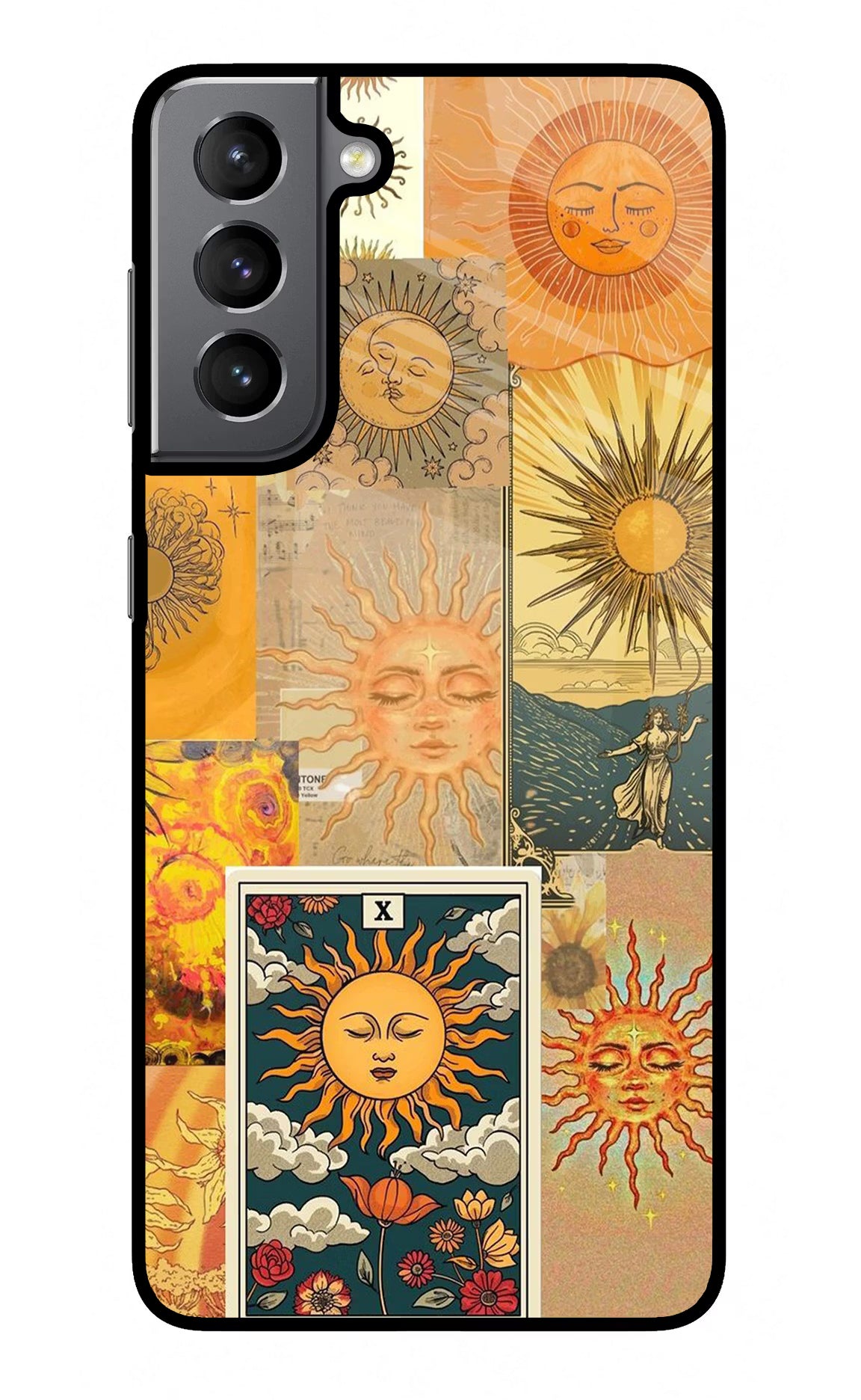 Sun Samsung S21 Plus Glass Case Back Cover by Casekaro
