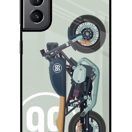 Classic Cafe Racer 99 Samsung S21 Plus Glass Case Back Cover by Casekaro