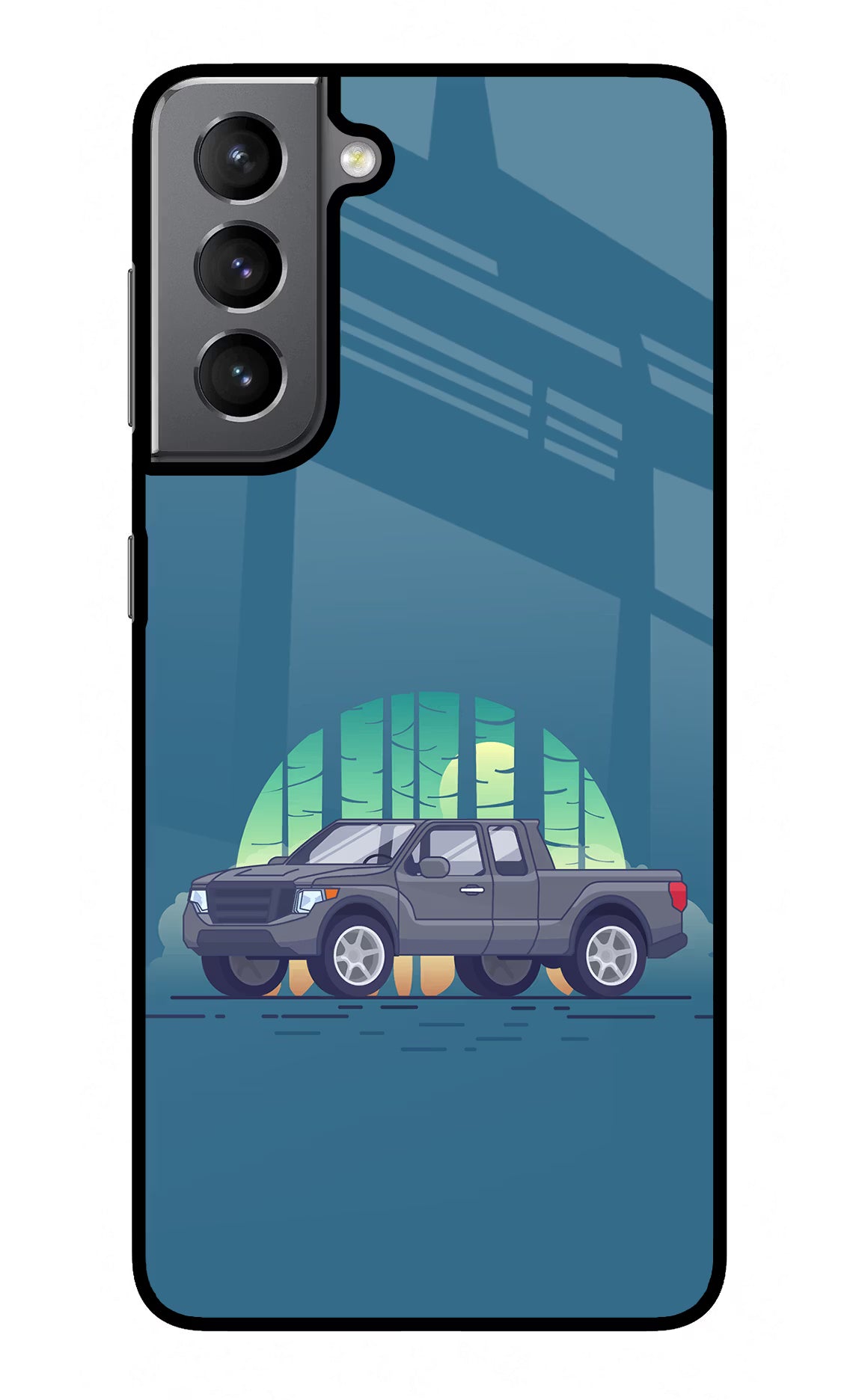 Retro Garage Vibe Samsung S21 Plus Glass Case Back Cover by Casekaro