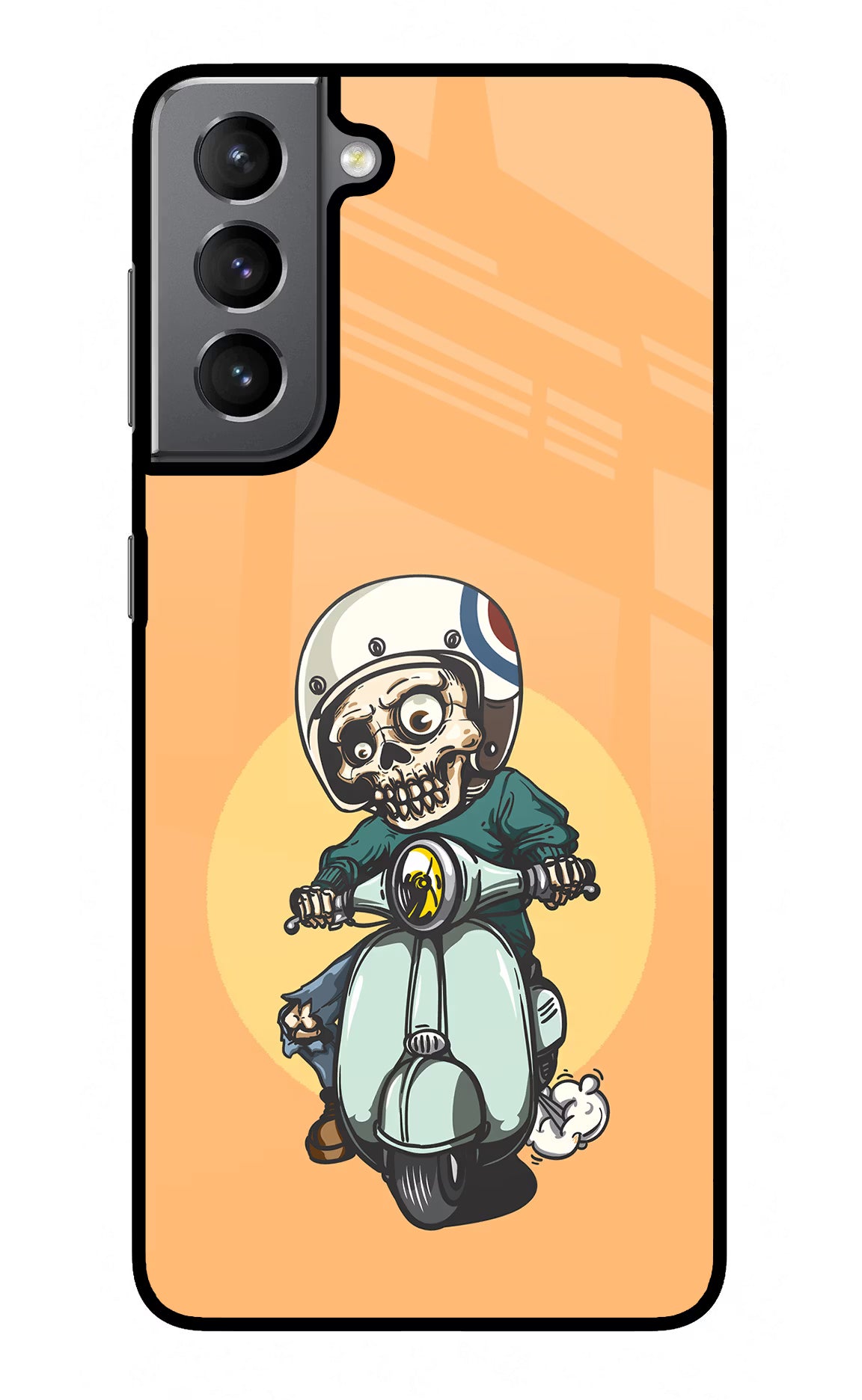 Undead Biker Samsung S21 Plus Glass Case Back Cover by Casekaro