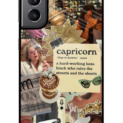 Capricorn Zodiac Samsung S21 Plus Glass Case Back Cover by Casekaro