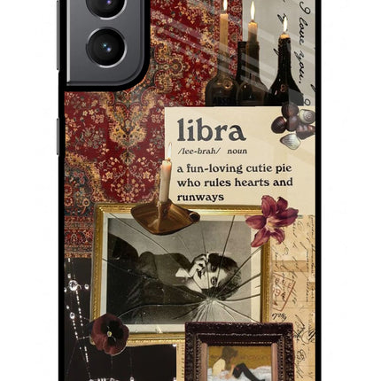 Libra Zodiac Samsung S21 Plus Glass Case Back Cover by Casekaro
