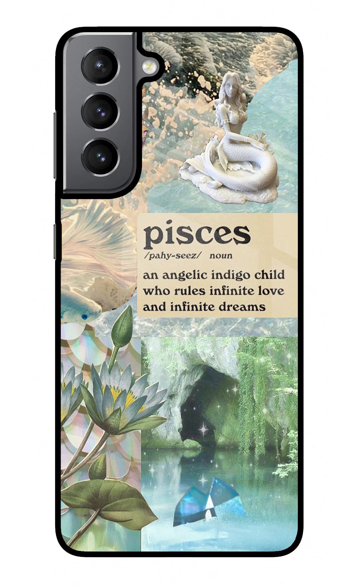 Pisces Zodiac Samsung S21 Plus Glass Case Back Cover by Casekaro