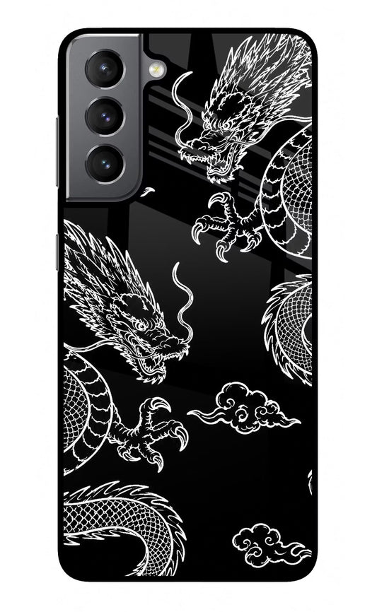 Twin Dragons Samsung S21 Plus Glass Case