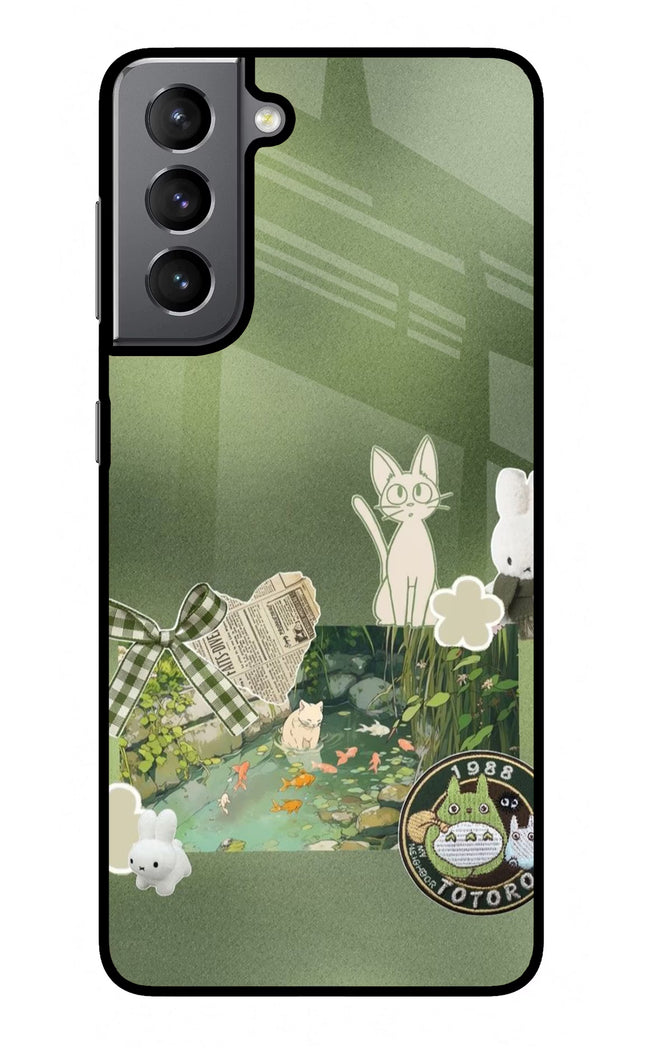 Aesthetic anime Samsung S21 Plus Glass Case