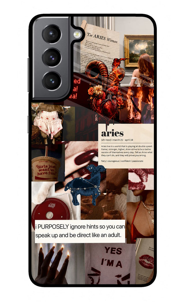 Zodiac Aries Samsung S21 Plus Glass Case