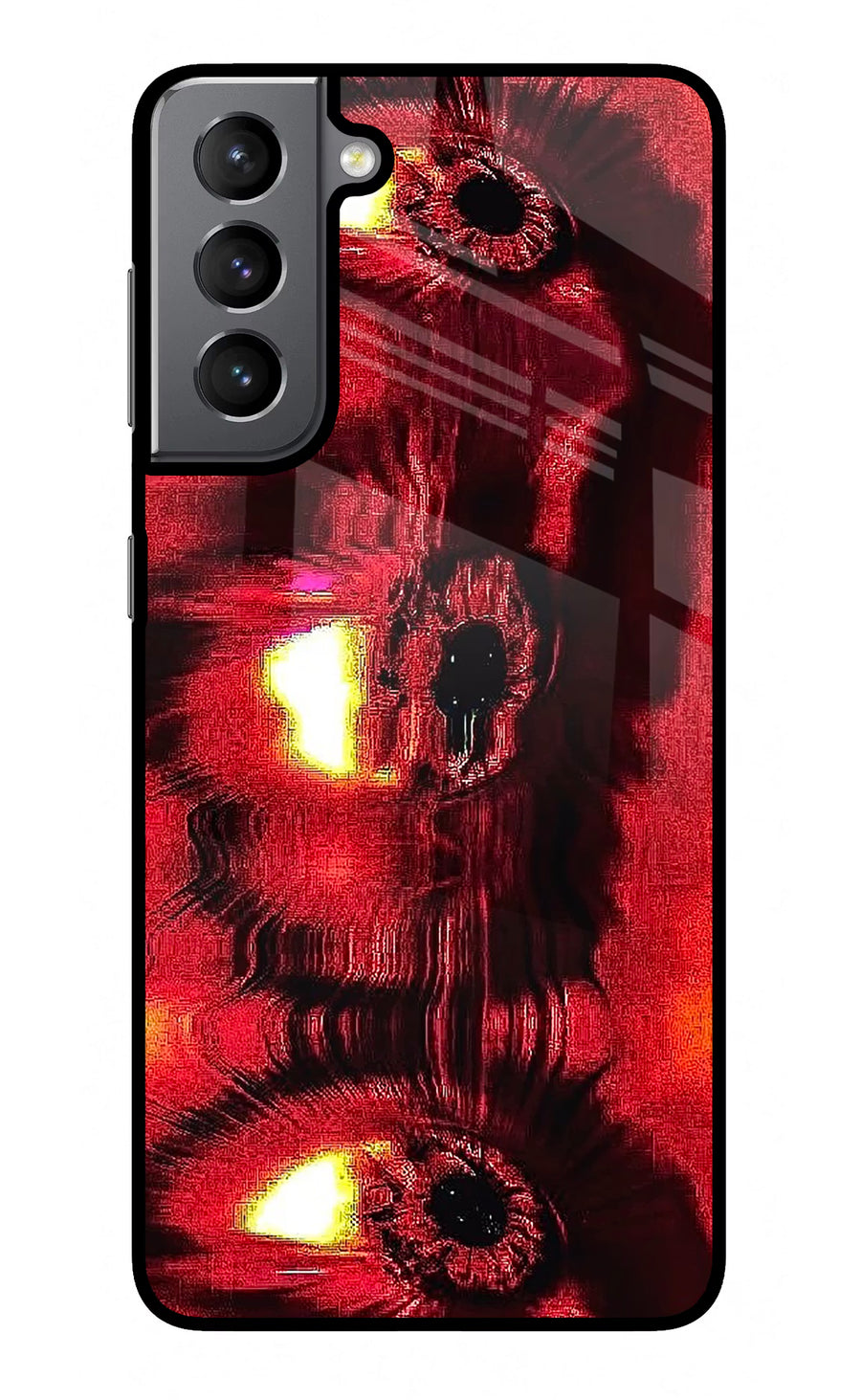 Fire Eye Samsung S21 Plus Back Cover, Glass case