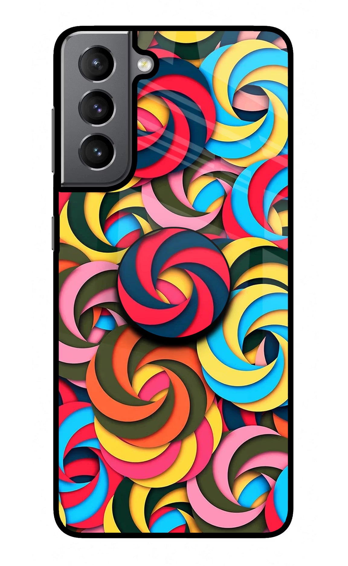 Spiral Pattern Samsung S21 Plus Pop Case by Casekaro