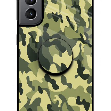 Camouflage Samsung S21 Plus Glass Case