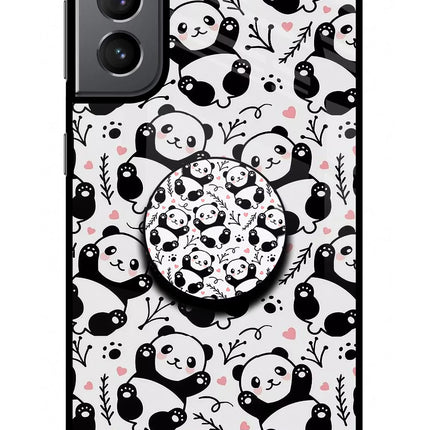 Cute Panda Samsung S21 Plus Glass Case