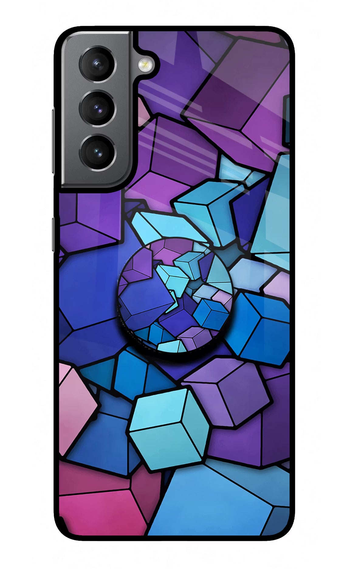 Cubic Abstract Samsung S21 Plus Pop Case by Casekaro