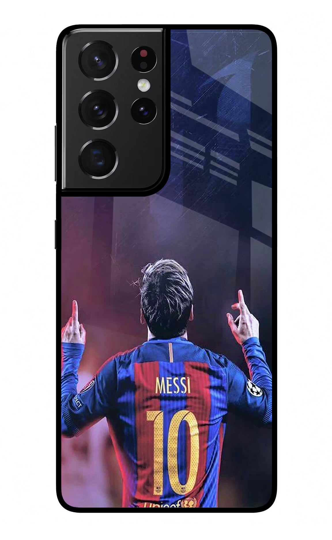 Messi Samsung S21 Ultra Glass Case Back Cover by Casekaro